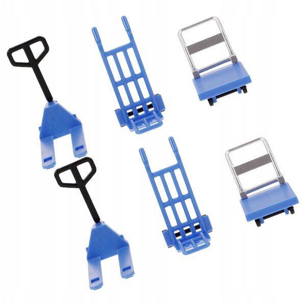 Set 2 Mini Modelli Giocattolo di Carrelli Elevatori e Piattaforme in Plastica