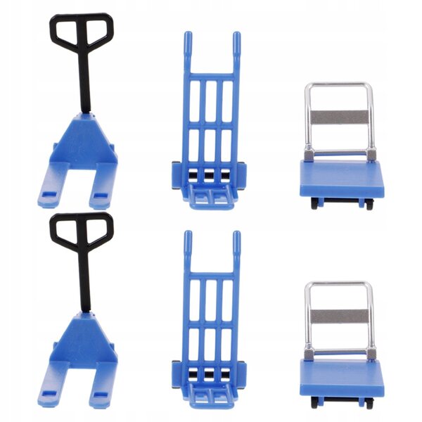 Set 2 Mini Modelli Giocattolo di Carrelli Elevatori e Piattaforme in Plastica