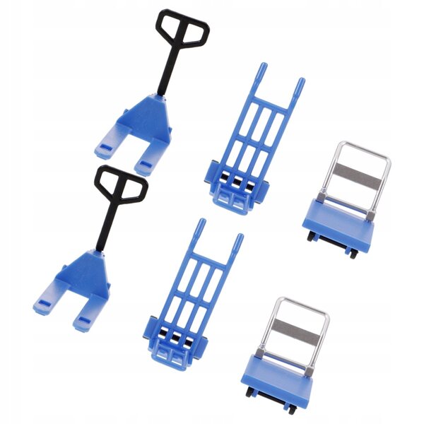 Set 2 Mini Modelli Giocattolo di Carrelli Elevatori e Piattaforme in Plastica