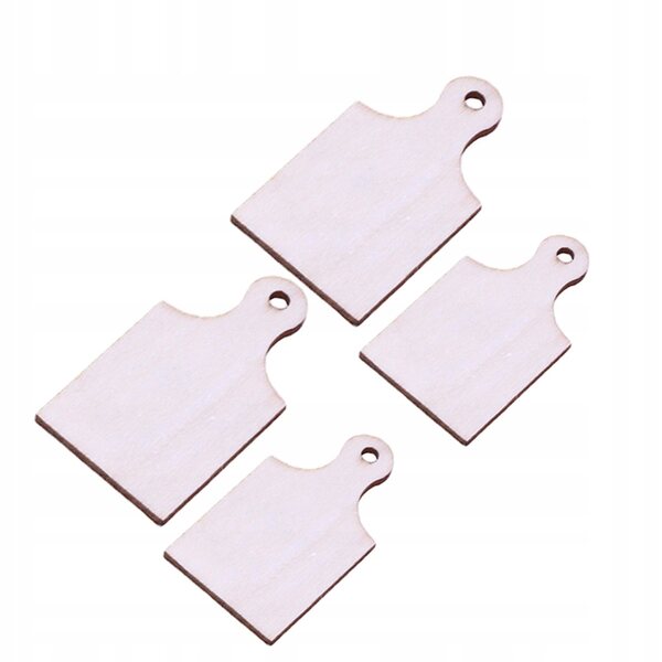 Lot de 4 miniatures en bois à découper avec poignée pour décorations DIY