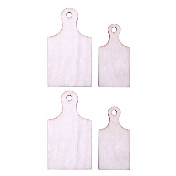 Lot de 4 miniatures en bois à découper avec poignée pour décorations DIY