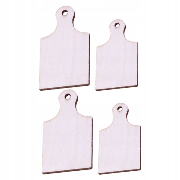 Lot de 4 miniatures en bois à découper avec poignée pour décorations DIY