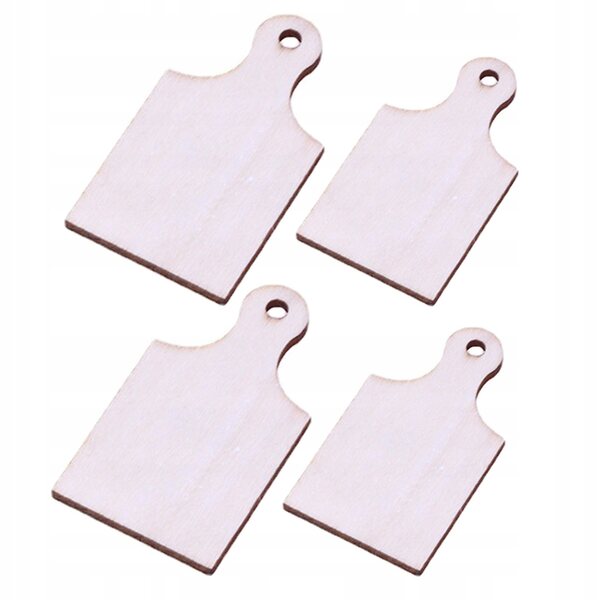 Lot de 4 miniatures en bois à découper avec poignée pour décorations DIY