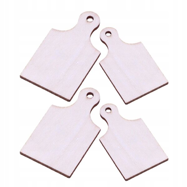 Lot de 4 miniatures en bois à découper avec poignée pour décorations DIY