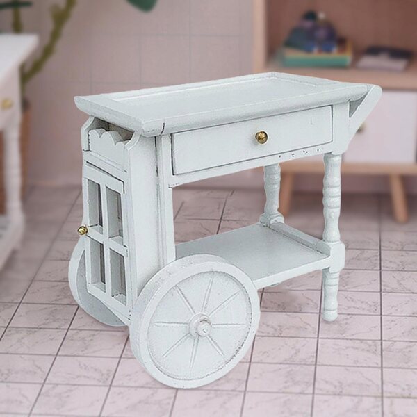 Küchenwagen aus Holz im Maßstab 1:12 für Miniaturen und Puppenhäuser