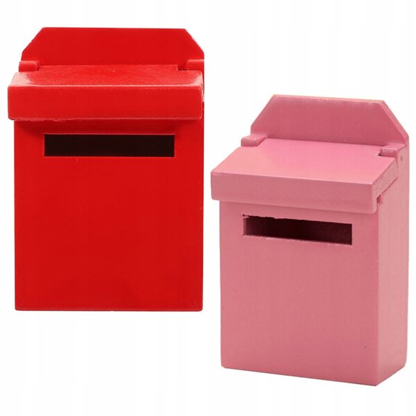 Set 2 Mini Scatole Postali in Legno Colorate per Decorazione Casa e Miniature