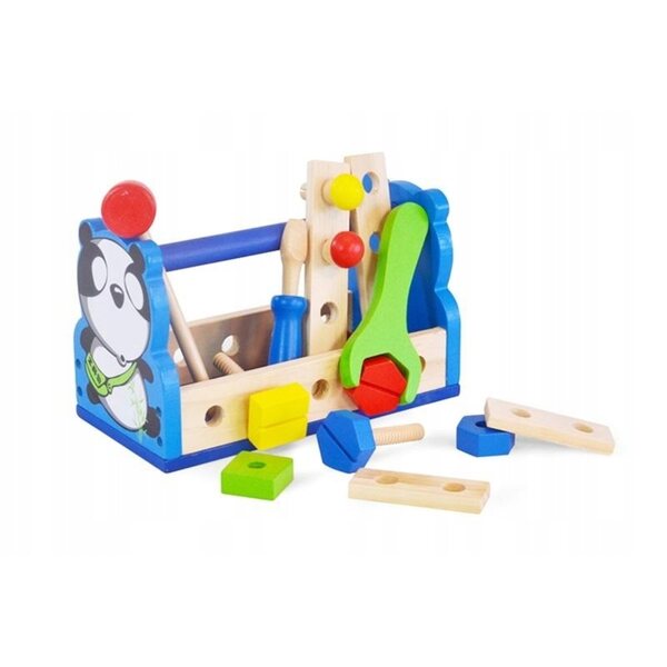 Holzkiste mit Panda Artik Tools – Spielzeug für Kinder ab 3 Jahren