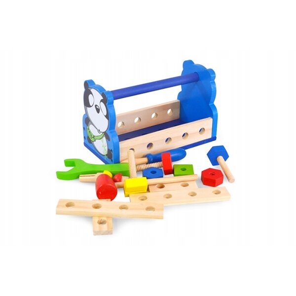 Holzkiste mit Panda Artik Tools – Spielzeug für Kinder ab 3 Jahren