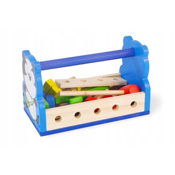 Holzkiste mit Panda Artik Tools – Spielzeug für Kinder ab 3 Jahren