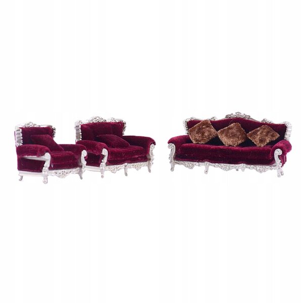 Miniatur-Set 1:25 Europäisches Sofa mit Vintage-Holzkissen zum Modellieren