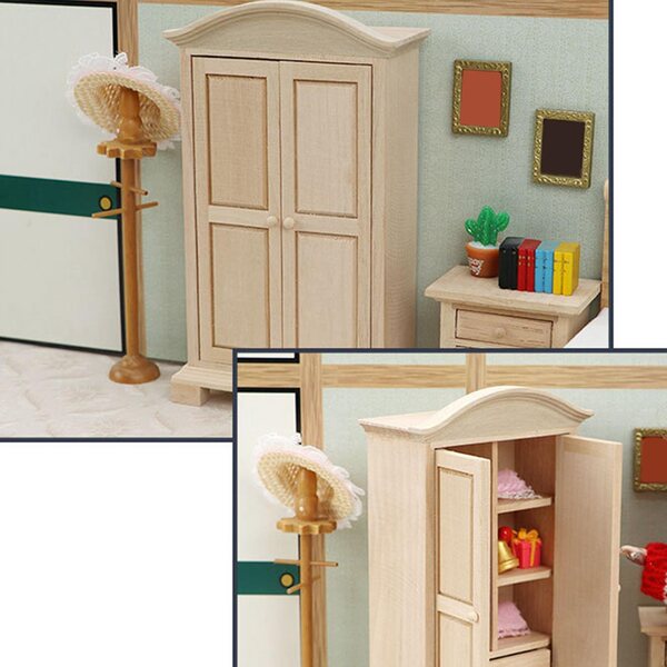 Miniatura armadio in legno per casa delle bambole 1:12 - accessorio arredo giochi