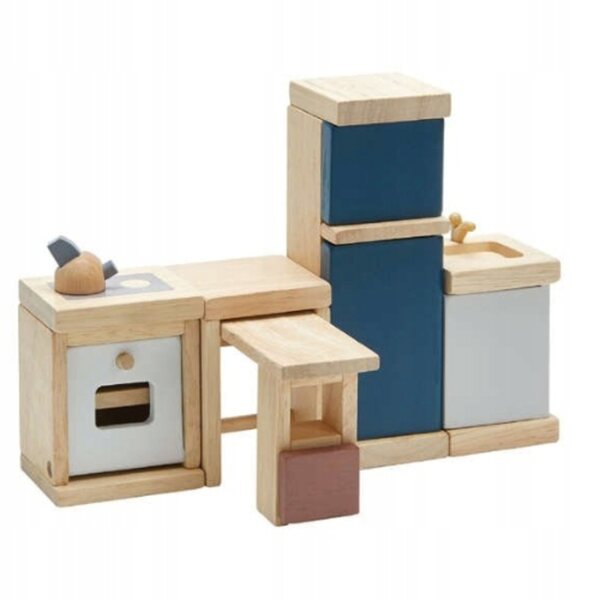 Plan Toys Holzküche für Puppenhaus – Komplettes und sicheres Set