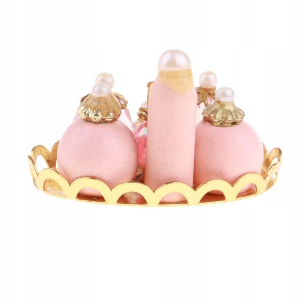Miniature Bottiglie Profumo Rosa per Bambole 1:12 Set Decorativo in Legno