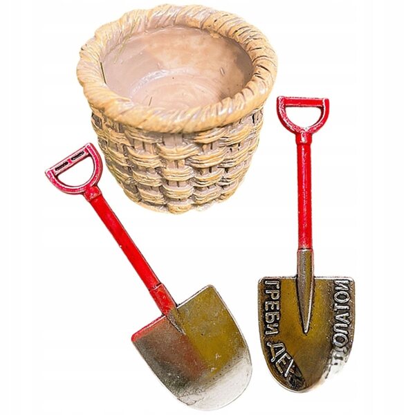 Mini strumenti decorativi per giardino fiabesco da casa delle bambole - set 3 pezzi