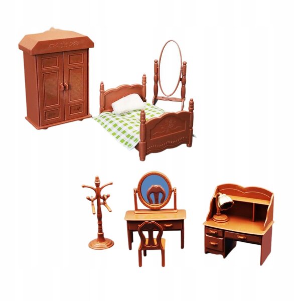 1:6 Miniatur-Möbelset für das Puppenzimmer aus Holz