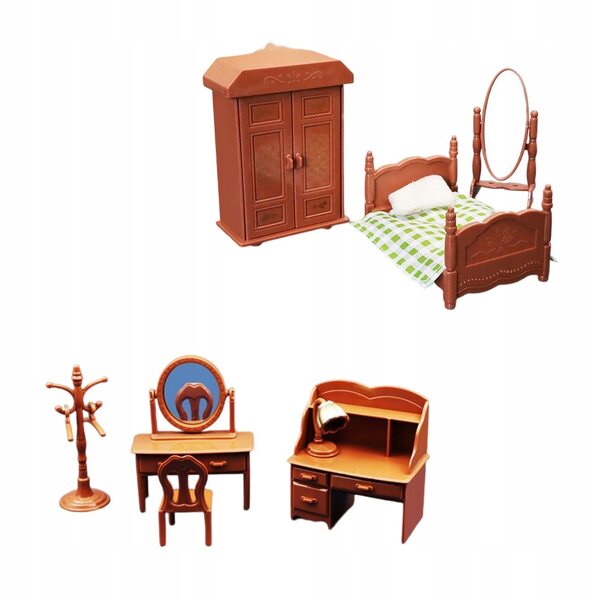 1:6 Miniatur-Möbelset für das Puppenzimmer aus Holz