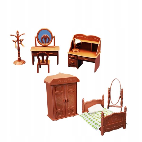 1:6 Miniatur-Möbelset für das Puppenzimmer aus Holz