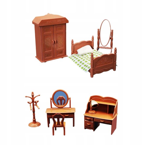 1:6 Miniatur-Möbelset für das Puppenzimmer aus Holz