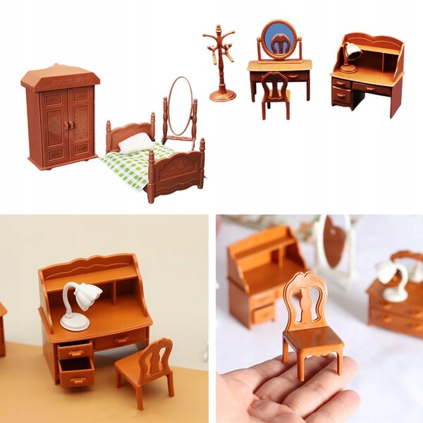 1:6 Miniatur-Möbelset für das Puppenzimmer aus Holz