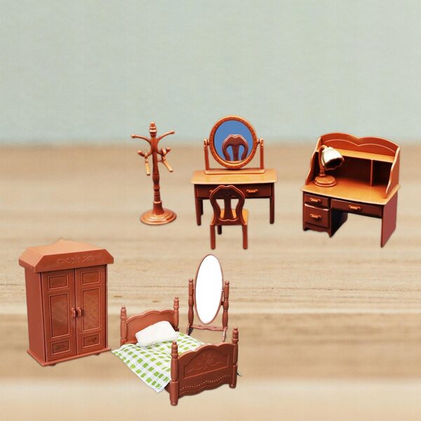 1:6 Miniatur-Möbelset für das Puppenzimmer aus Holz