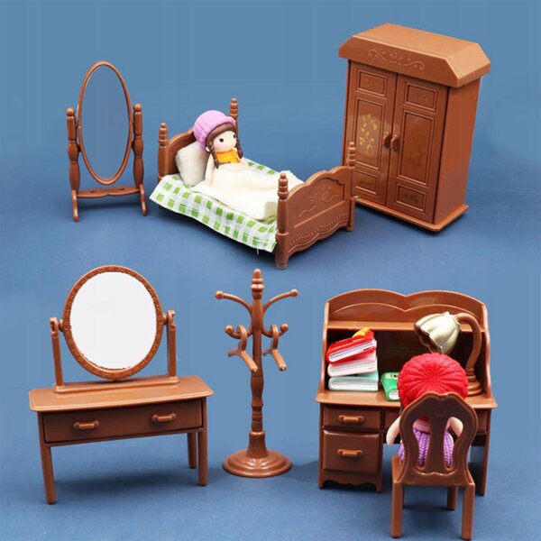 1:6 Miniatur-Möbelset für das Puppenzimmer aus Holz