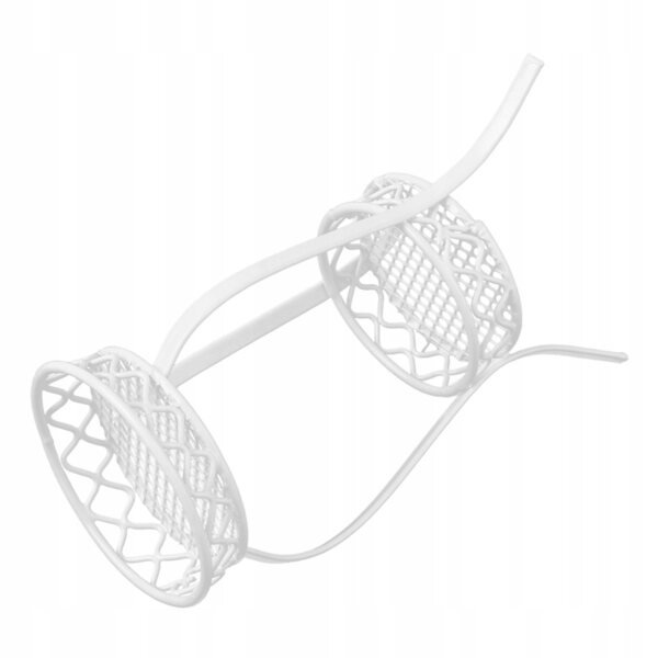 Mini fioriera in metallo bianco a due livelli 9,5x5x5 cm