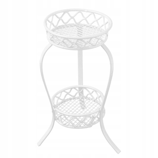 Mini fioriera in metallo bianco a due livelli 9,5x5x5 cm