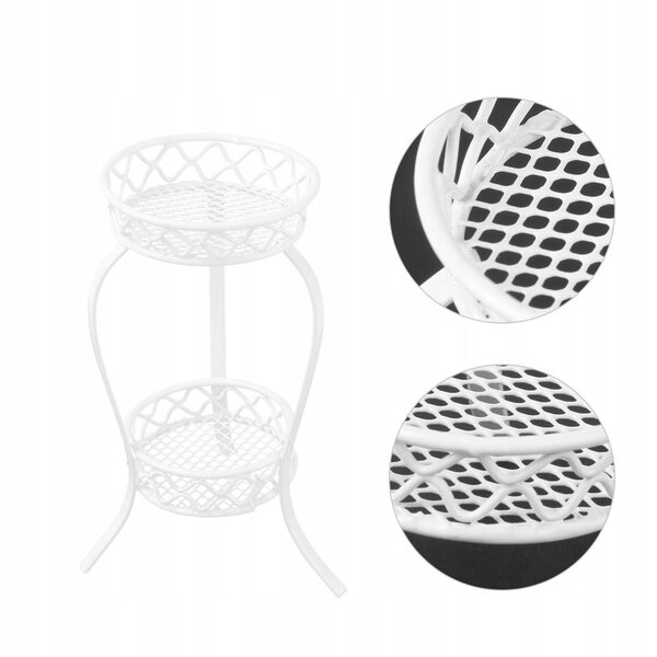 Mini fioriera in metallo bianco a due livelli 9,5x5x5 cm