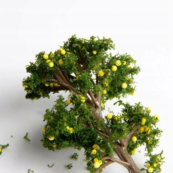 Lot de 5 modèles d'arbres fruitiers miniatures pour scénographie DIY 70mm