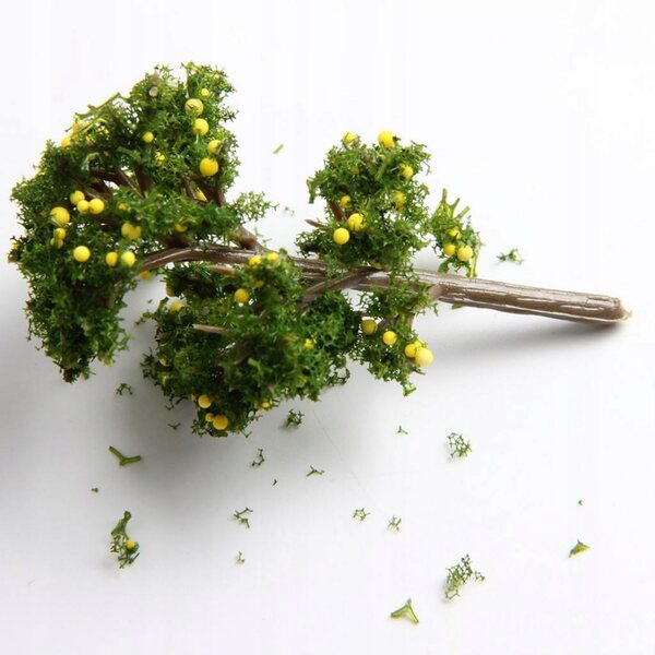 Lot de 5 modèles d'arbres fruitiers miniatures pour scénographie DIY 70mm