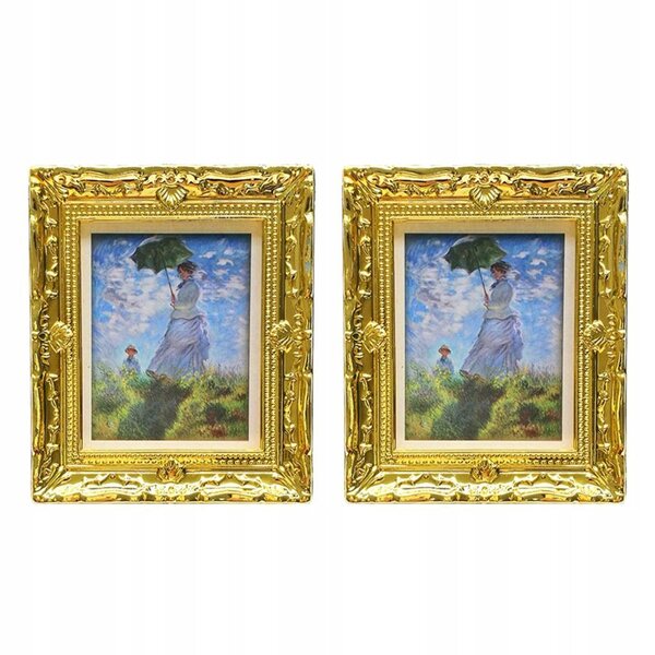 Dekorative Herbstminiatur aus Kunstharz mit goldenem Rahmen für Zuhause 1:12