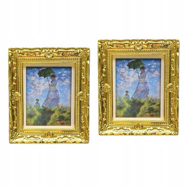 Dekorative Herbstminiatur aus Kunstharz mit goldenem Rahmen für Zuhause 1:12