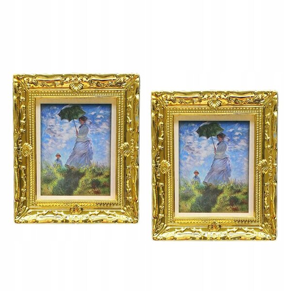 Dekorative Herbstminiatur aus Kunstharz mit goldenem Rahmen für Zuhause 1:12