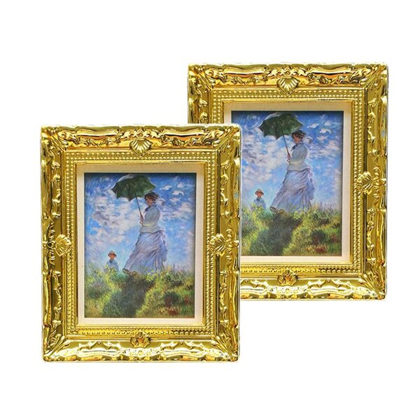 Dekorative Herbstminiatur aus Kunstharz mit goldenem Rahmen für Zuhause 1:12