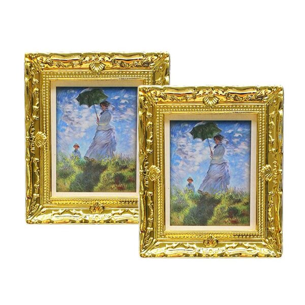 Dekorative Herbstminiatur aus Kunstharz mit goldenem Rahmen für Zuhause 1:12