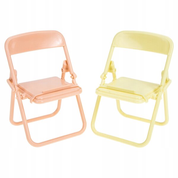 Mini sedie pieghevoli arancioni per casette delle bambole, set 2 pezzi