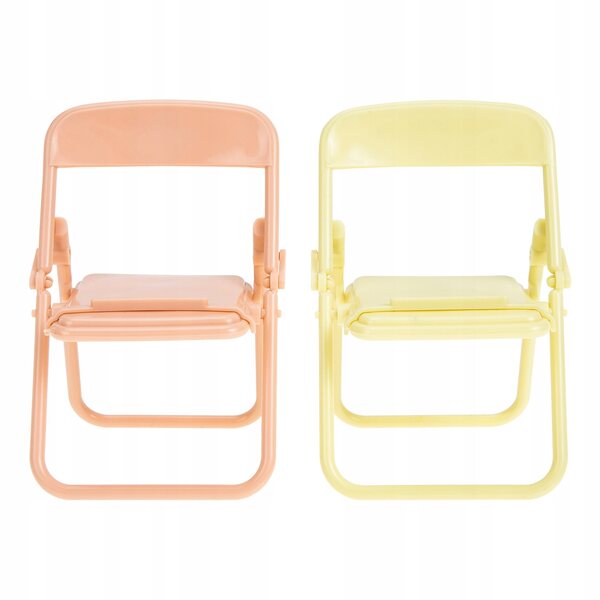 Mini sedie pieghevoli arancioni per casette delle bambole, set 2 pezzi