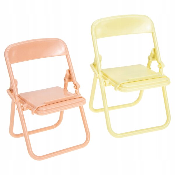 Mini sedie pieghevoli arancioni per casette delle bambole, set 2 pezzi