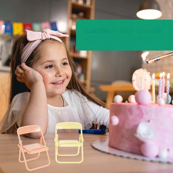 Mini sedie pieghevoli arancioni per casette delle bambole, set 2 pezzi