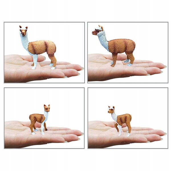 Set di 4 Figure Realistiche di Alpaca in PVC per Bambini e Collezionisti
