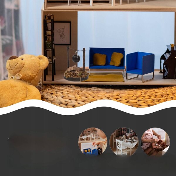 Decorazione Miniatura in Legno Resistente per Casa delle Bambole 5x4,5 cm