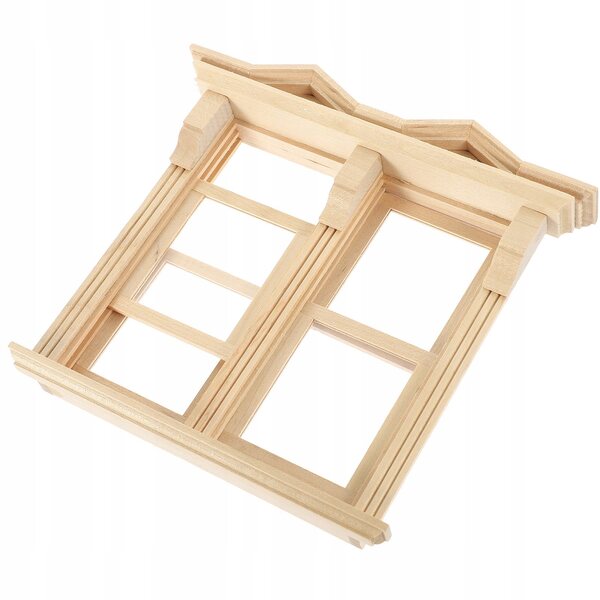 Miniatura finestra in legno per casetta delle bambole, resistente e decorativa