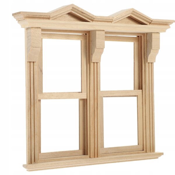 Miniatura finestra in legno per casetta delle bambole, resistente e decorativa