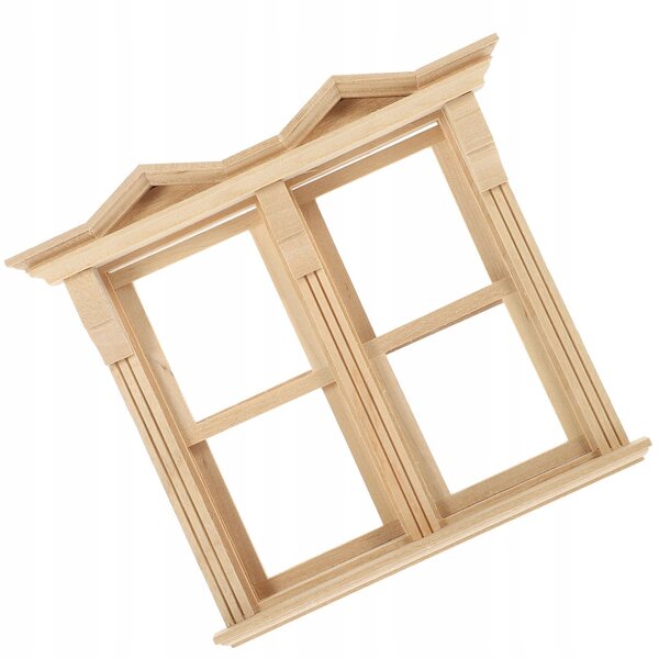 Miniatura finestra in legno per casetta delle bambole, resistente e decorativa