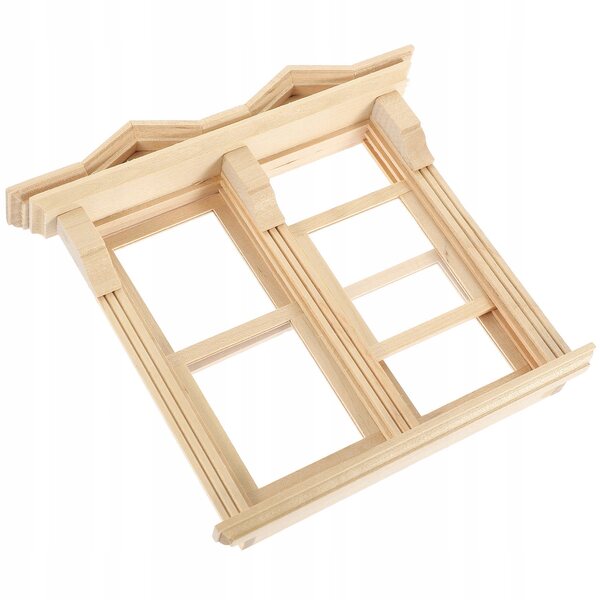 Miniatura finestra in legno per casetta delle bambole, resistente e decorativa