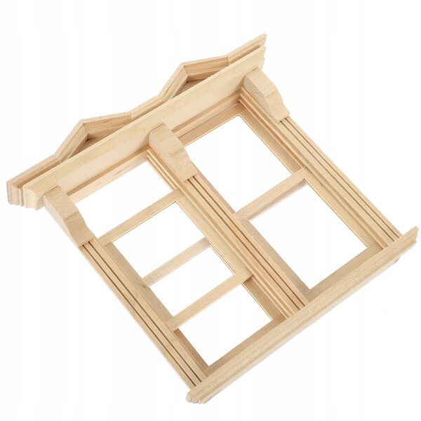 Miniatura finestra in legno per casetta delle bambole, resistente e decorativa