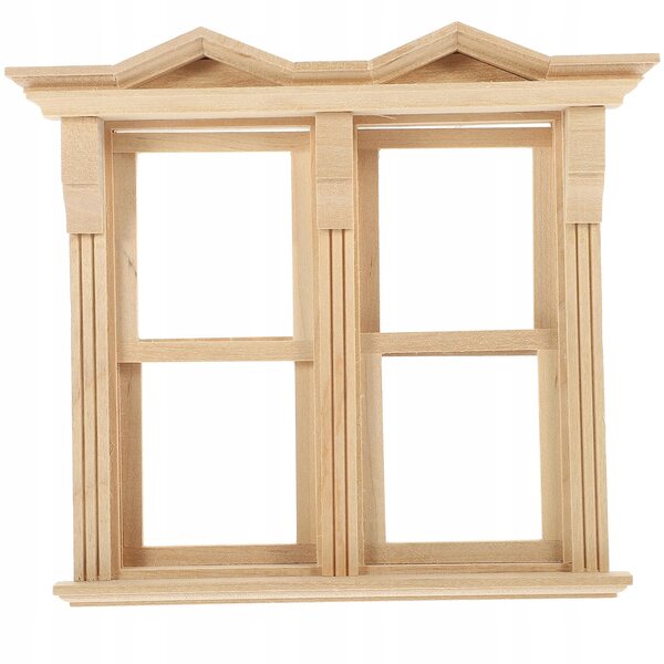 Miniatura finestra in legno per casetta delle bambole, resistente e decorativa