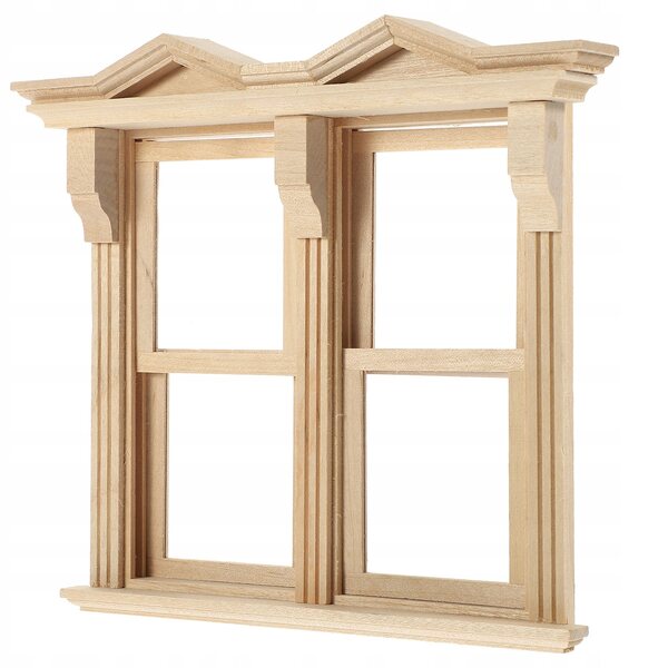 Miniatura finestra in legno per casetta delle bambole, resistente e decorativa