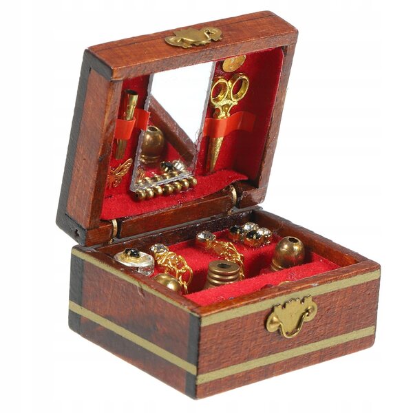 Mini Scrigno in Legno per Gioielli - Scatola Decorativa per Casa delle Bambole