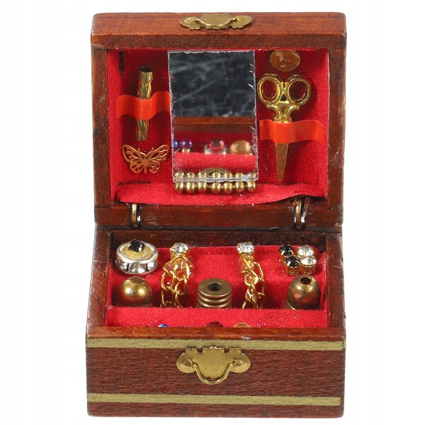 Mini Scrigno in Legno per Gioielli - Scatola Decorativa per Casa delle Bambole